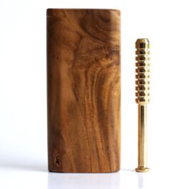 Teak Wood Dugout & One Hitter-4″ Slider Lid-American Crafted Stash Box-one of a kind