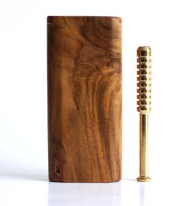 Teak Wood Dugout & One Hitter-4" Slider Lid-American Crafted Stash Box-one of a kind