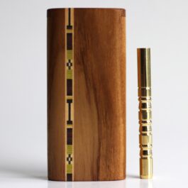 One of a Kind Teak Wood Dugout & One Hitter-Inlay Design
