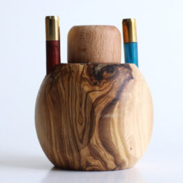 Olive Wood Tabletop Dugout- One Hitter Stash Box- Smoker’s Gift-Apple Shaped Dugout