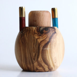 Olive Wood Tabletop Dugout- One Hitter Stash Box- Smoker's Gift-Apple Shaped Dugout
