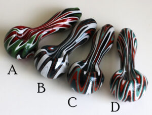 3.5" Glass Spoon Pipe-Zebra Stripe Retro Smoking Bowl