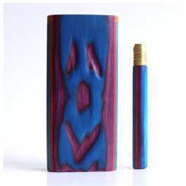 4″ Blue Etched Slider Lid Dugout & One Hitter-One of a Kind American Made Dugouts