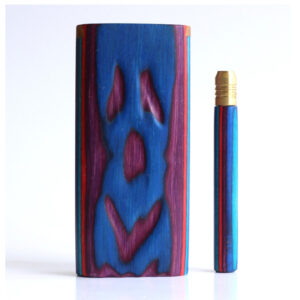4" Blue Etched Slider Lid Dugout & One Hitter-One of a Kind American Made Dugouts