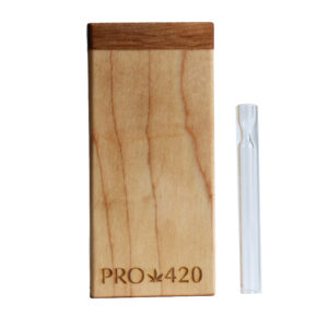 4" Maple Wood Dugout- Premier Stash Box with One Hitter & Stash Cleaner