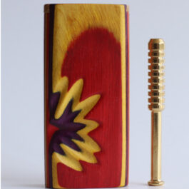 4″ Rainbow Etched Slider Lid Dugout & One Hitter-One of a Kind American Made Dugouts