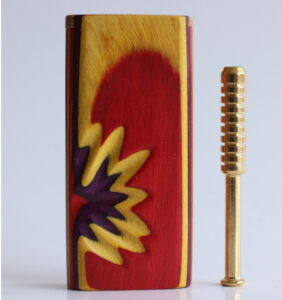 4" Rainbow Etched Slider Lid Dugout & One Hitter-One of a Kind American Made Dugouts