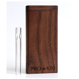 4" Walnut Wood Dugout-Premium Stash Box with One Hitter & Stash Cleaner